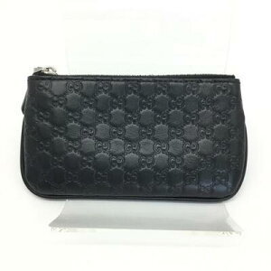 Gucci Case Key Ring Leather Black No